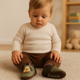 Krabbelschuhe mit Namen Schlappie – personalisiert, Echtleder