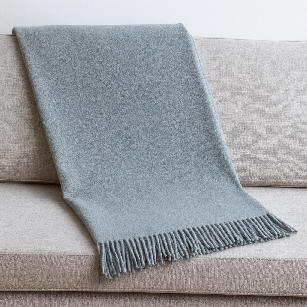 Decken aus Schurwolle uni