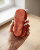 Krabbelschuhe mit Namen Sporty rot – personalisiert, Echtleder