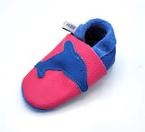 Krabbelschuhe mit Namen Delfin – personalisiert, Echtleder