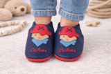 Krabbelschuhe mit Namen Seeräuber – personalisiert, Echtleder