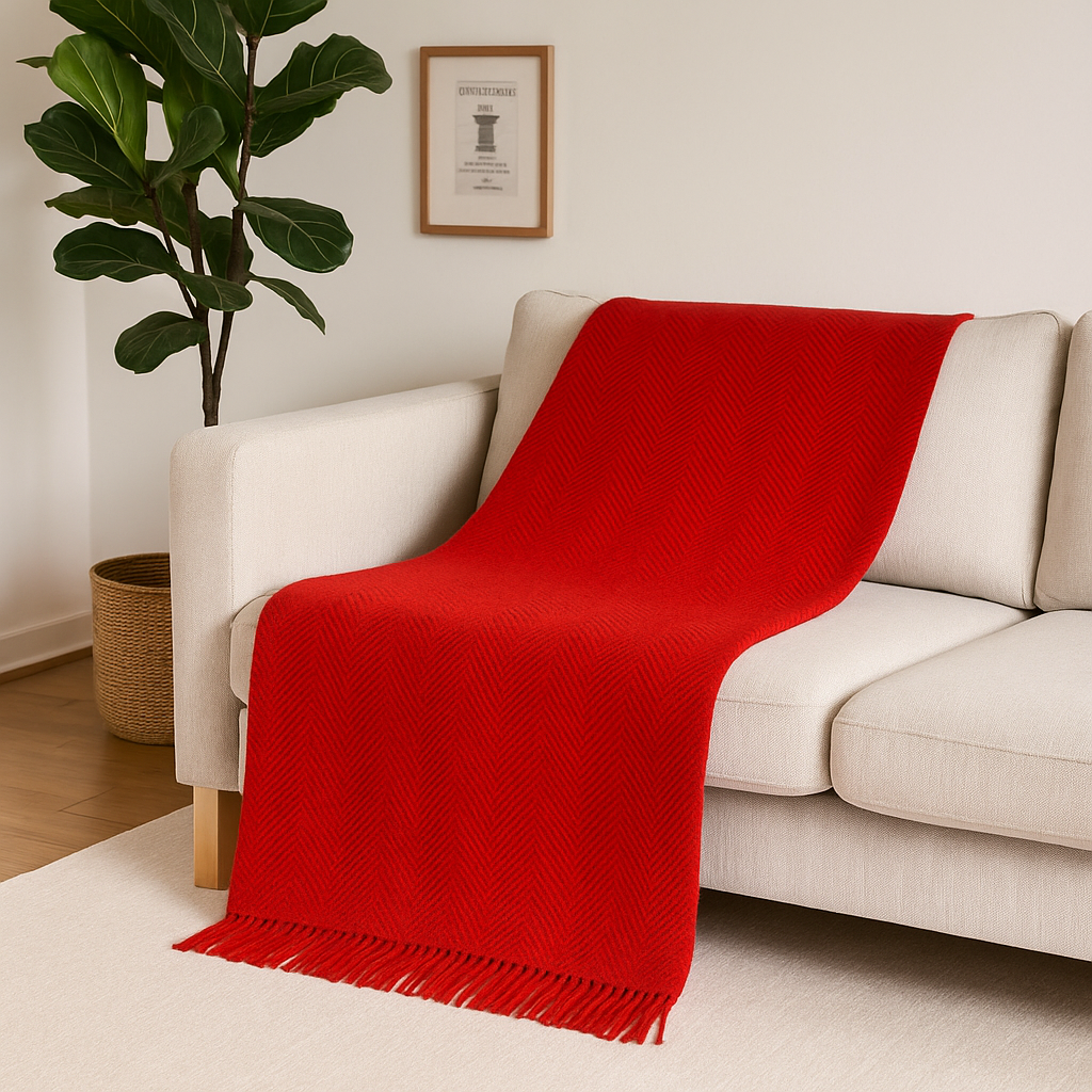 Decken aus Schurwolle fischgräet