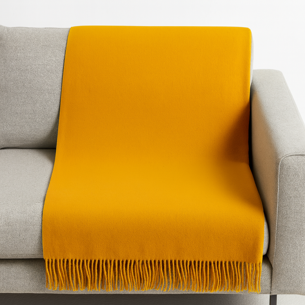 Decken aus Schurwolle uni