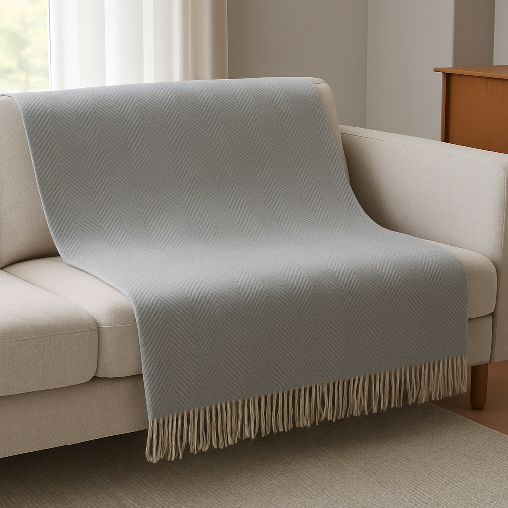 Decken aus Schurwolle fischgräet