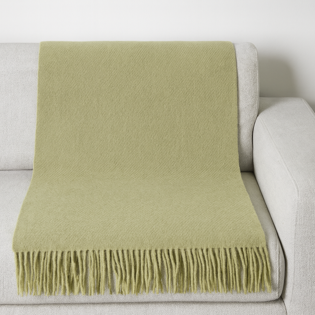 Decken aus Schurwolle uni