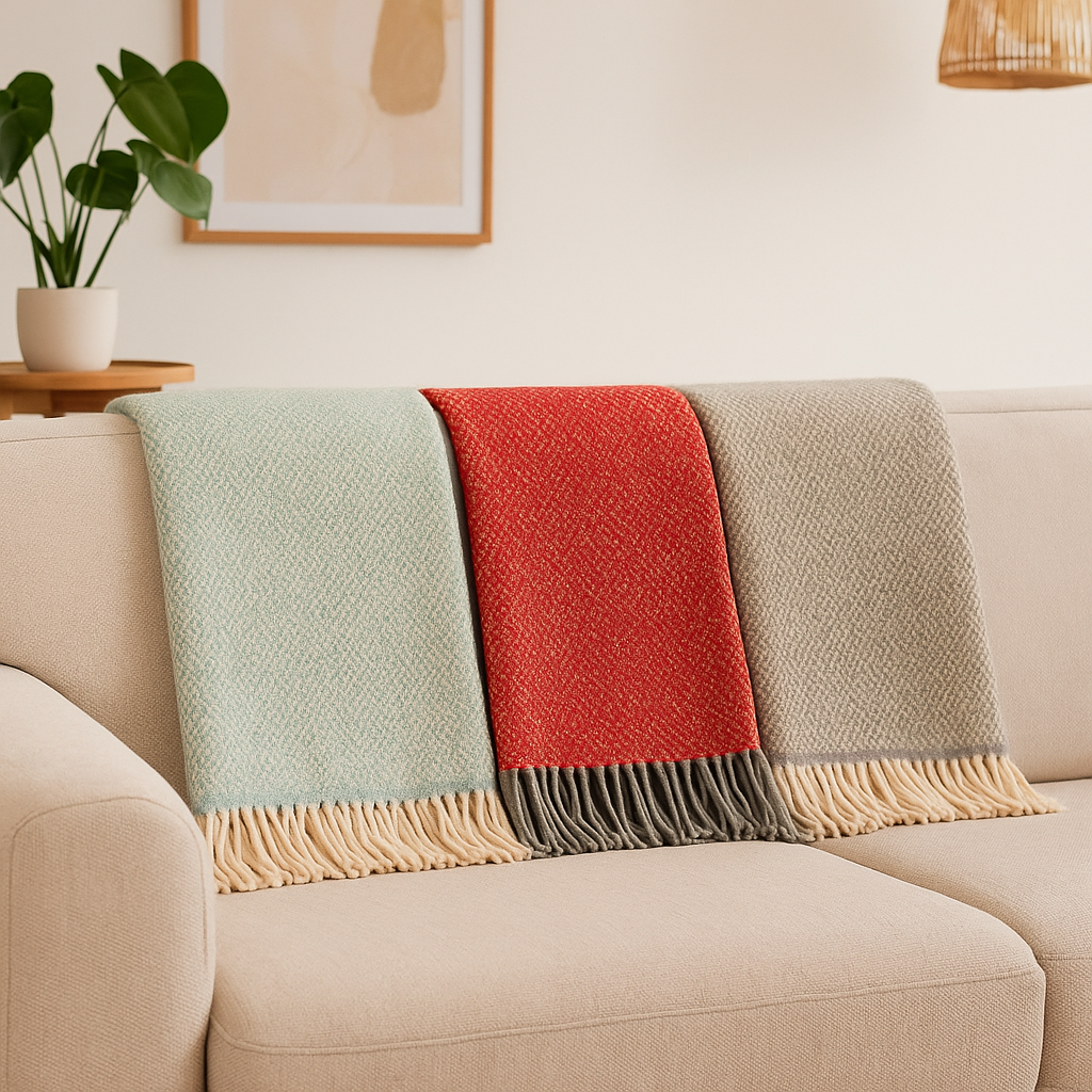 Decken aus Schurwolle punto