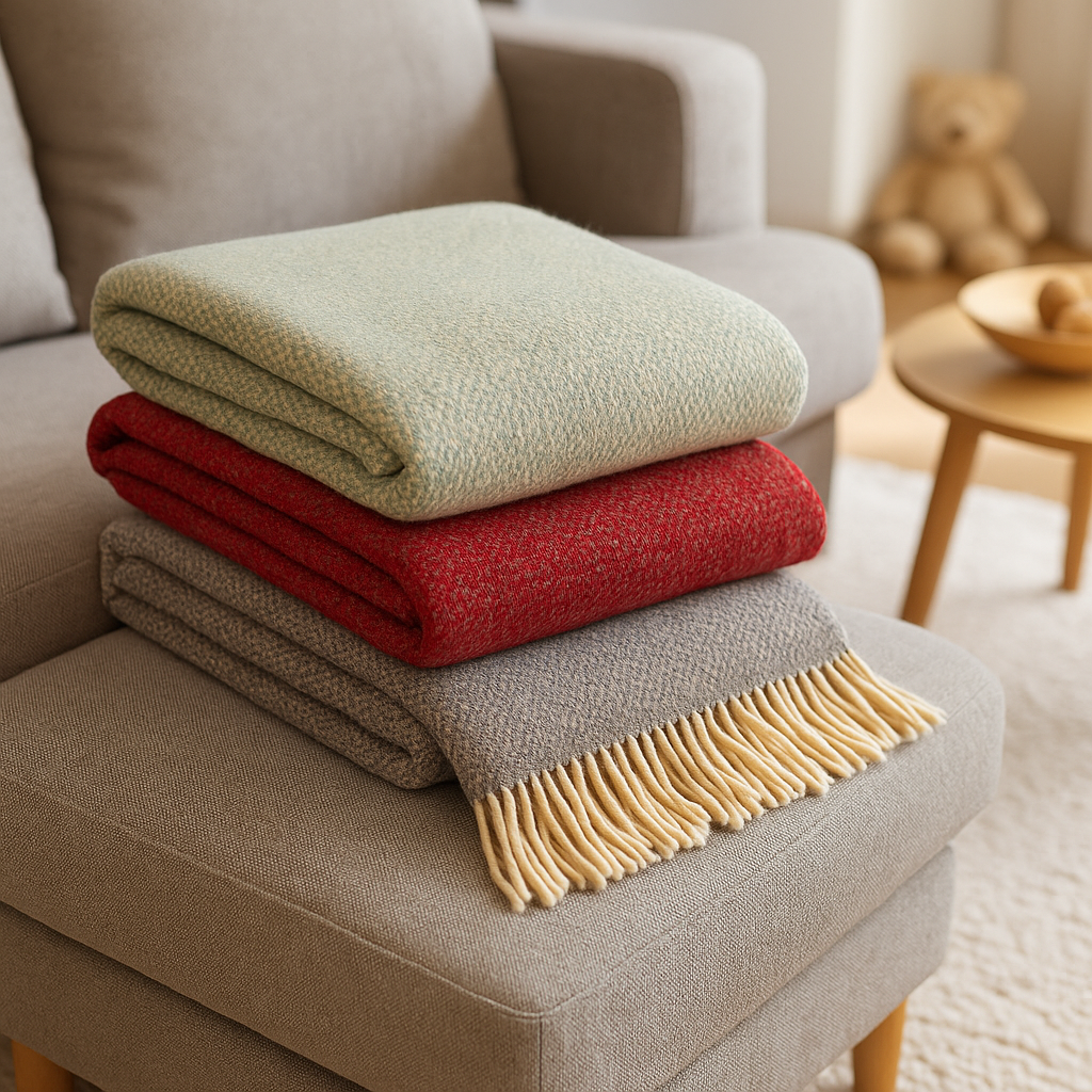 Decken aus Schurwolle punto